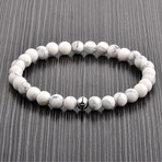 Howlite + Silver Stretch Bracelet