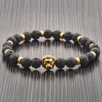 Lava + Gold Lion Stone Bracelet