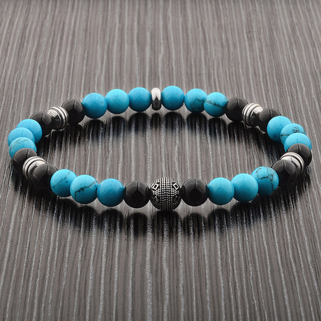 Turquoise + Onyx Stone Bracelet