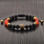 Onyx + Agate Gold Adjustable Stone Bracelet