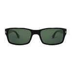Rectangle Polarized Sunglasses // Black + Gray Polarized