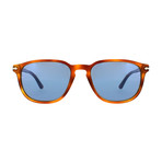 Persol Classic 3019 Sunglasses // Light Havana + Grey + Blue