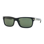 Squared Sunglasses // Black + Green (55mm)