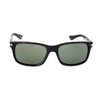 Squared Sunglasses // Black + Green (55mm)