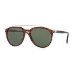 Persol Men's Metal Bridge Sunglasses // Havana + Green