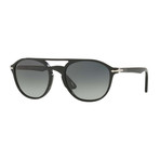 Persol Acetate Aviator Sunglasses // Black + Grey Gradient