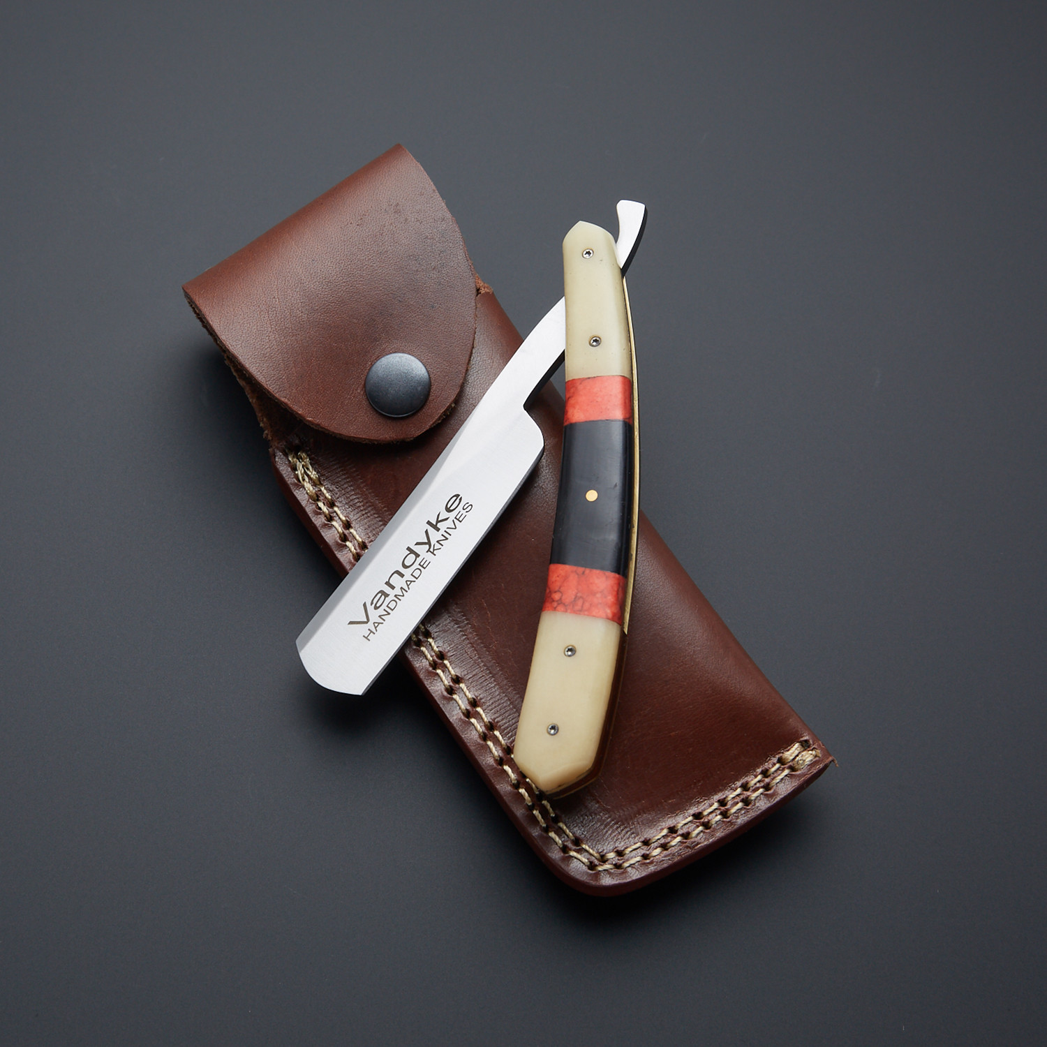 The Van Dyke // D2 Red + Turquoise Folding Razor - Vandyke England ...
