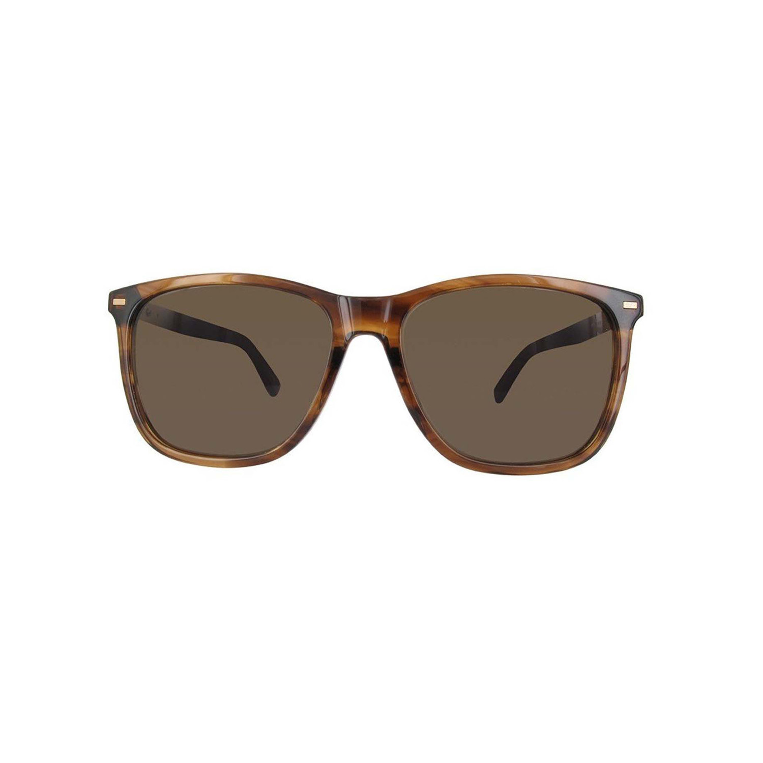 Zegna // Men's Polarized Square Sunglasses // Light Brown + Roviex ...