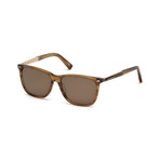 Zegna // Men's Polarized Square Sunglasses // Light Brown + Roviex Polarized