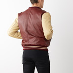 Flash Letterman Bomber // Red & Gray (XS)