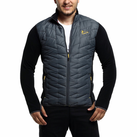 Polarx Full Zipper Male Quilted Mont // Gray (S)