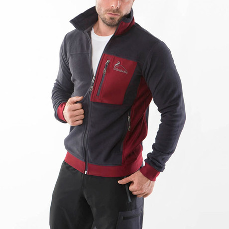 Anemone Full Zip Polar // Anthracite + Claret Red (L)