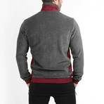 Anemone Full Zip Polar // Gray Melange + Claret Red (2XL)