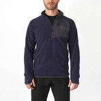 Alpha Half Zipped Polar Fleece Sweater // Navy Blue (S)