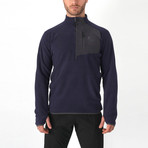 Alpha Half Zipped Polar Fleece Sweater // Navy Blue (S)