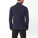 Alpha Half Zipped Polar Fleece Sweater // Navy Blue (S)