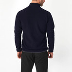 Alpha Half Zipped Polar Fleece Sweater // Oil + Gray (S)