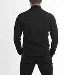 Alpha Half Zipped Polar Fleece Sweater // Black (S)