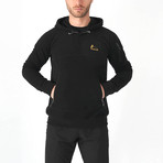 Polar Fleece Hooded Sweater Kangaroo // Black (S)