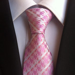 Handmade Neck Tie // Pink and White Stripes