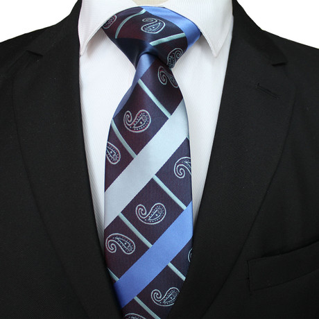 Handmade Neck Tie // Blue Patterned Designed