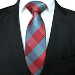 Handmade Neck Tie // Red Cross Stripe