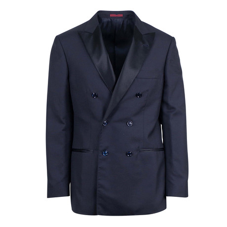 Brunello Cucinelli // Cashmere Blend Db Tuxedo Sport Coat // Blue (Euro: 46)