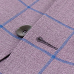 Pal Zileri Sartoriale Blue Label // Windowpane Wool Sport Coat // Purple // Free Kiton Pocket Square (US: 46R)