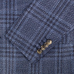 Pal Zileri Sartoriale // Label 2 Button Sport Coat // Blue + Free Kiton Pocket Square (Euro: 54)