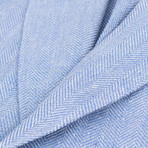 Pal Zileri Sartoriale Blue Label // Herringbone Hemp Sport Coat // Blue + Free Kiton Pocket Square (Euro: 50)