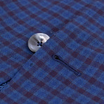 Pal Zileri Sartoriale Blue Label // Plaid 2 Button Sport Coat // Blue + Free Kiton Pocket Square (Euro: 46)