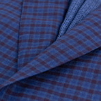 Pal Zileri Sartoriale Blue Label // Plaid 2 Button Sport Coat // Blue + Free Kiton Pocket Square (Euro: 48)