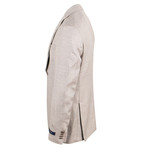 Pal Zileri // Woven Wool Blend 2 Button Sport Coat // Beige + Free Kiton Pocket Square (Euro: 50)