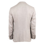 Pal Zileri // Woven Wool Blend 2 Button Sport Coat // Beige + Free Kiton Pocket Square (Euro: 48)