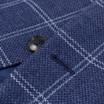 Pal Zileri Sartoriale Blue Label // 2 Button Windowpane Sport Coat // Blue // Free Kiton Pocket Square (US: 56R)
