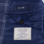 Pal Zileri Sartoriale Blue Label // 2 Button Windowpane Sport Coat // Blue // Free Kiton Pocket Square (US: 52R)