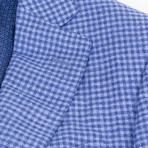 Pal Zileri Sartoriale Blue Label // 2 Button Plaid Sport Coat // Blue + Free Kiton Pocket Square (US: 52R)