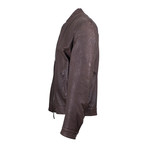 Pal Zileri Sartoriale // Ostrich Leather Bomber Jacket // Brown (Euro: 50)
