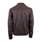 Pal Zileri Sartoriale // Ostrich Leather Bomber Jacket // Brown (Euro: 46)