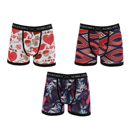 Revel Moisture Wicking Boxer Brief // White + Red + Blue // Pack of 3 (S)