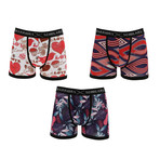 Revel Moisture Wicking Boxer Brief // White + Red + Blue // Pack of 3 (L)