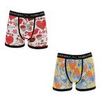 Hasbrouck Moisture Wicking Boxer Brief // White + Red // Pack of 2 (M)