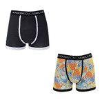 Quest Moisture Wicking Boxer Brief // Black + Yellow // Pack of 2 (XL)