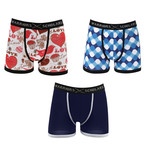 Parry Moisture Wicking Boxer Brief // White + Blue + Red // Pack of 3 (XL)