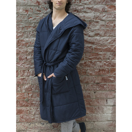 Quilted Robe // Navy (Large)