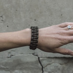 Big Bronze Thor's Hammer + Olive Paracord Bracelet (6"L)