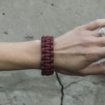 Big Bronze Thor's Hammer + Red Paracord Bracelet (6"L)