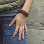 Big Bronze Thor's Hammer + Red Paracord Bracelet (6"L)