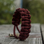 Big Bronze Thor's Hammer + Red Paracord Bracelet (6"L)