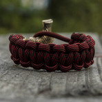 Big Bronze Thor's Hammer + Red Paracord Bracelet (6"L)